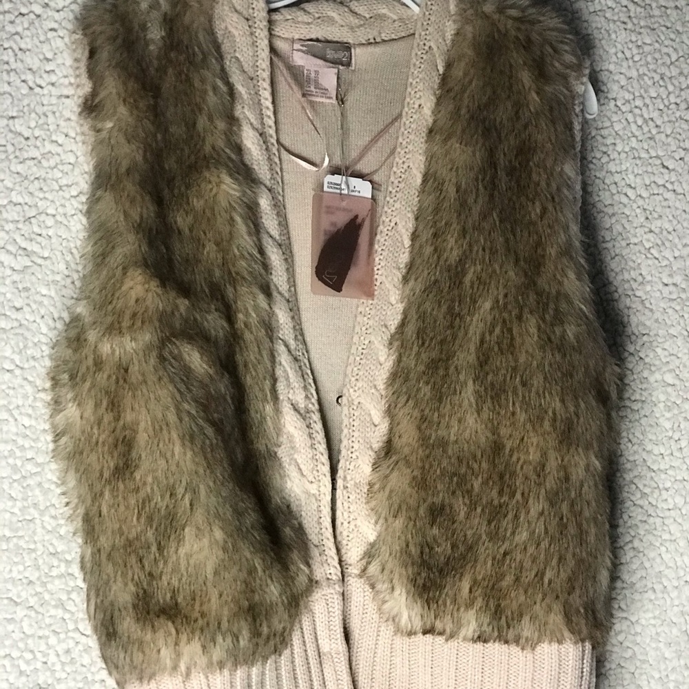 Faux fur sweater vest